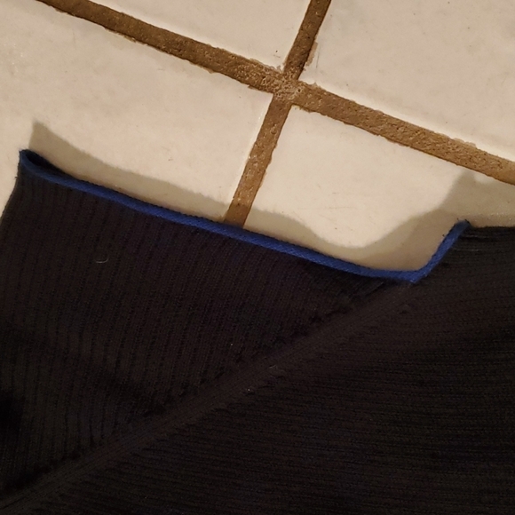 AX Armani Exchange Dress Size S black ribbed sweater dress and blue trim - Picture 4 of 11